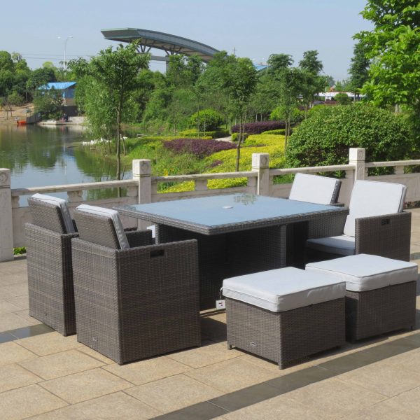 AMALFI 4-8 SEATER CUBE SET - DARK GREY