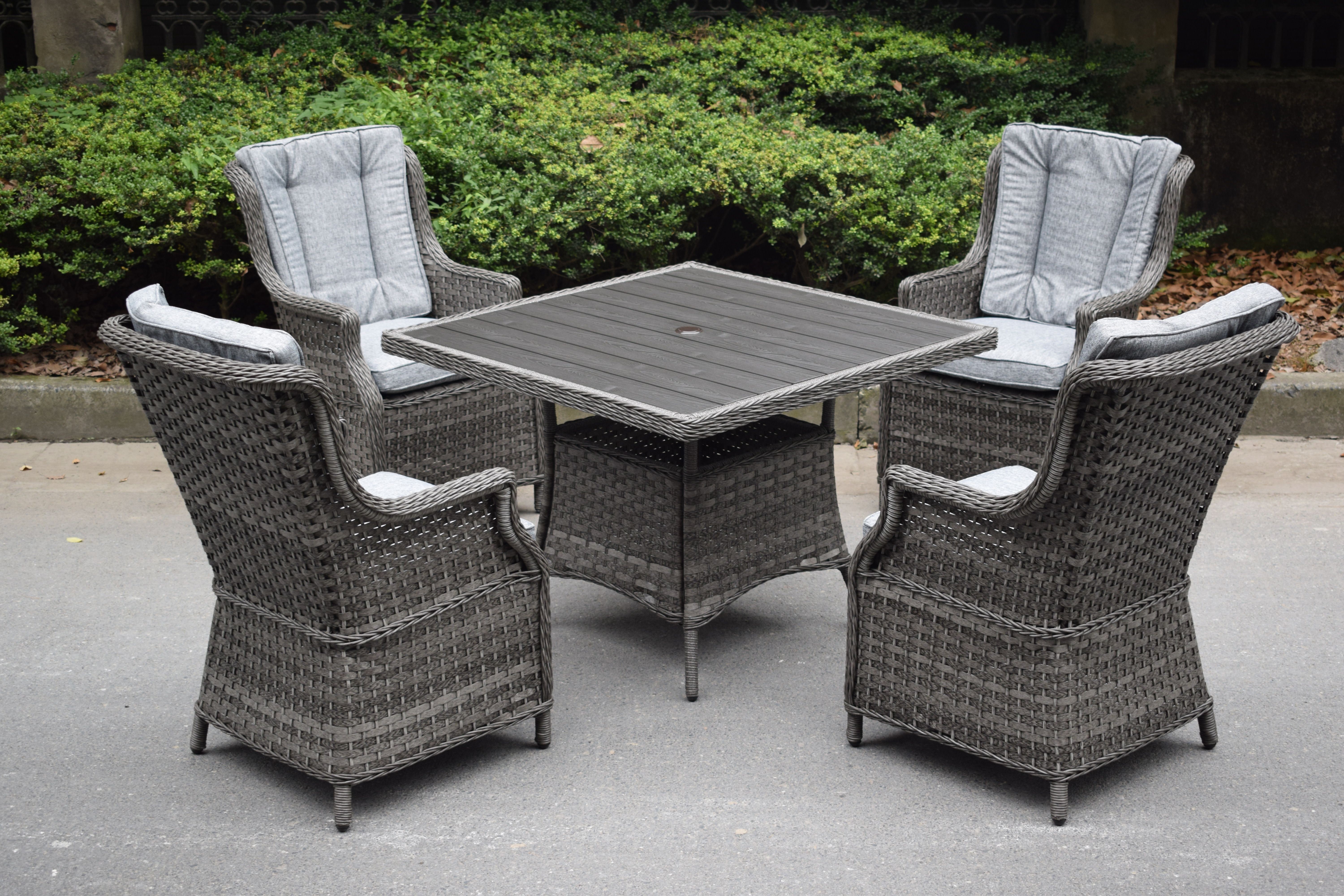 AMALFI 4-SEAT SQUARE SET - DARK GREY