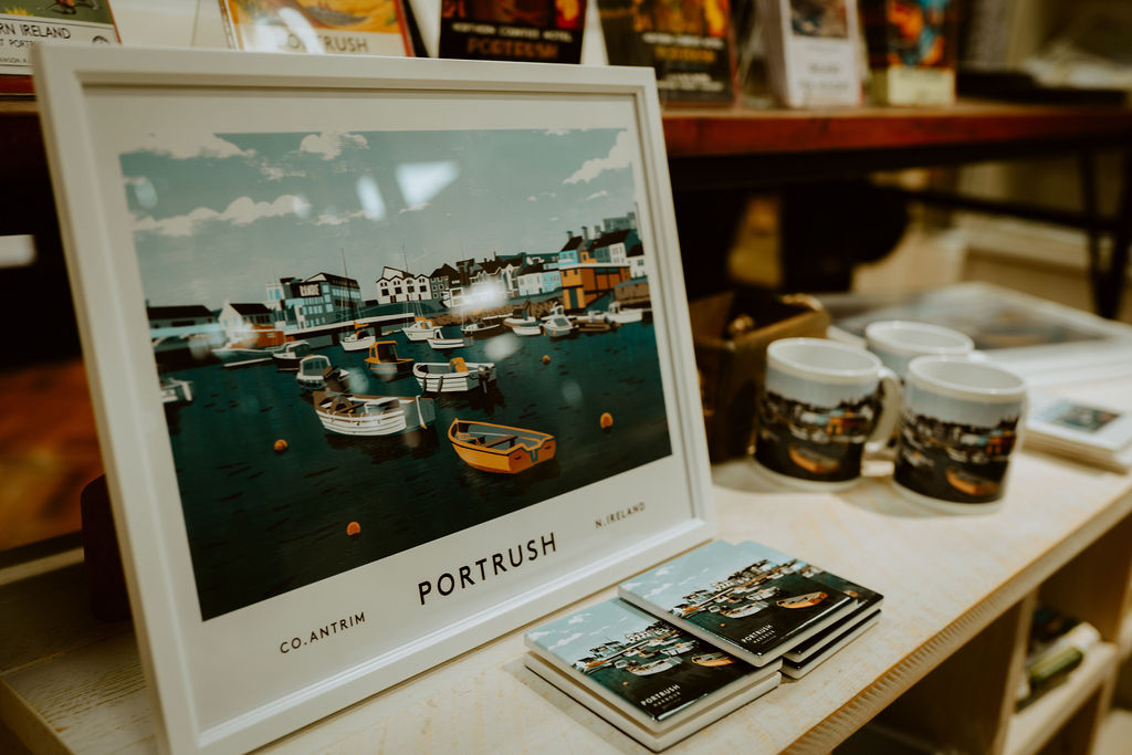 Shop our local Portrush collection, designed and loved lcocally, these items would make the perfect gift from the North Coast to family and friends afar. From tea towels to sweet treats and pictures all adorned with famous Portrush snapshots.