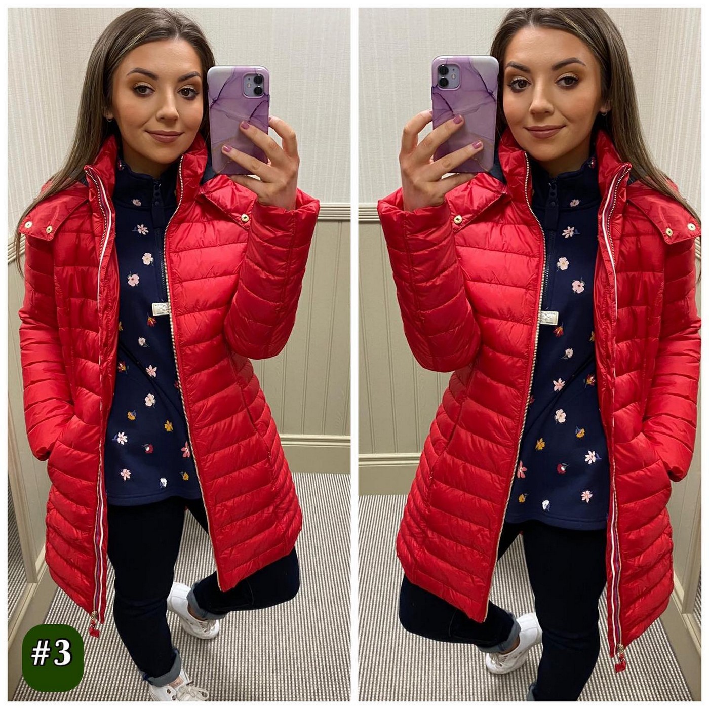 Joules Canterbury Coat Red Long £99.95